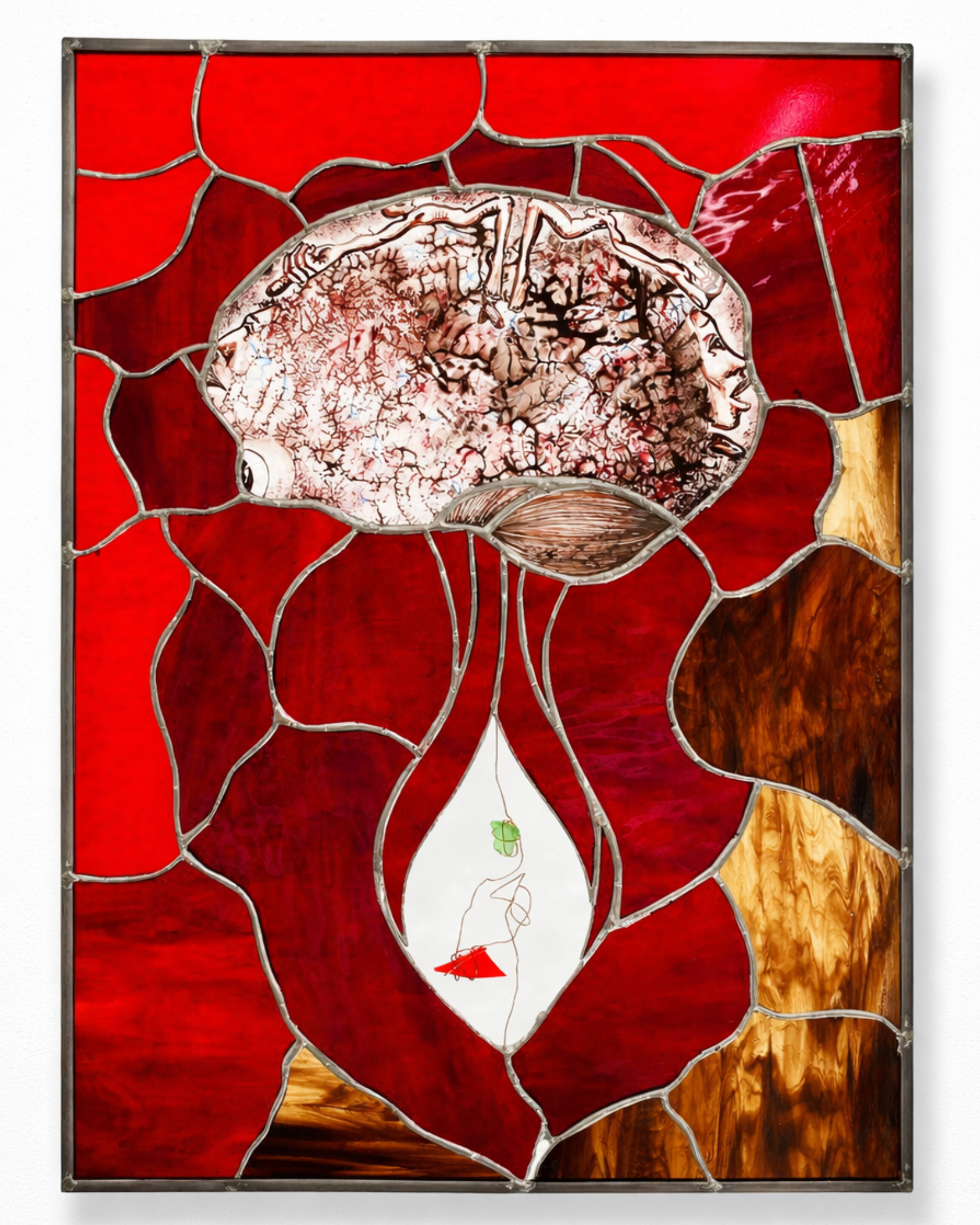 Penfield’s Homunculus stained glass panel