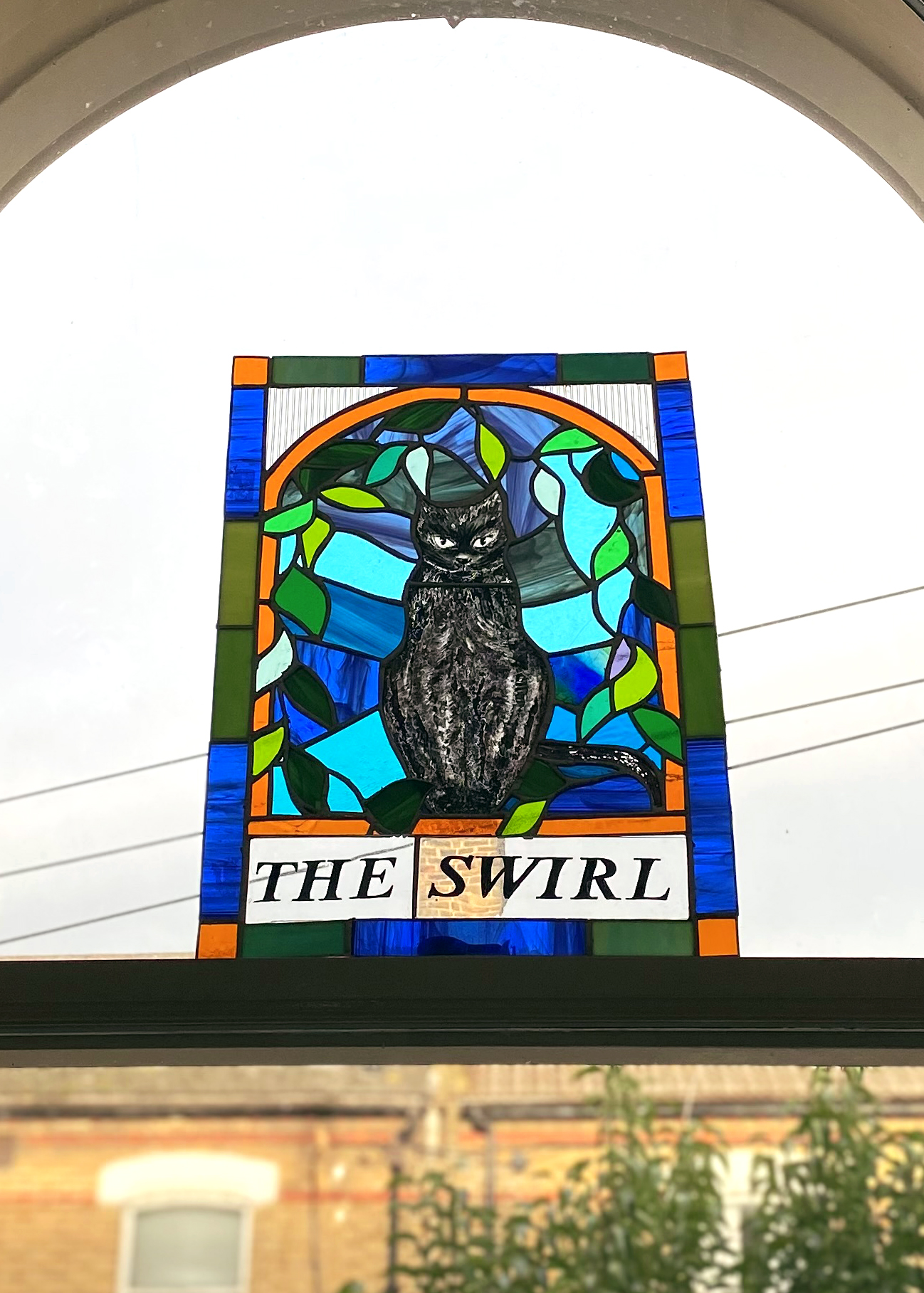 The Swirl stained glass panel